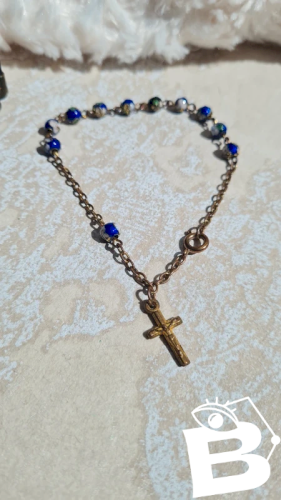 Bracelet dizainier cloisonné bleu vintage