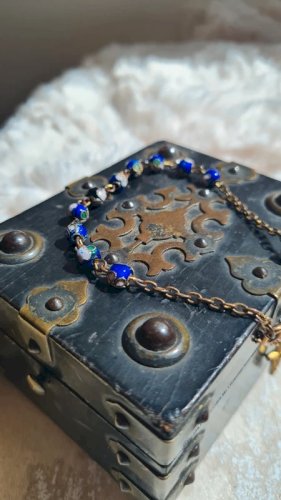 Bracelet dizainier cloisonné bleu vintage