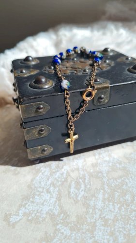 Bracelet dizainier cloisonné bleu vintage