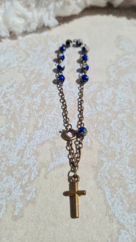 Bracelet dizainier cloisonné bleu vintage