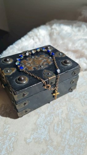 Bracelet dizainier cloisonné bleu vintage