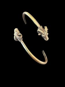 Bracelet  Double béliers ancien vintage argent vermeil extensible Souple unisexe