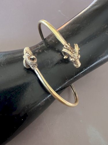 Bracelet  Double béliers ancien vintage argent vermeil extensible Souple unisexe