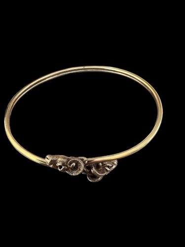 Bracelet  Double béliers ancien vintage argent vermeil extensible Souple unisexe