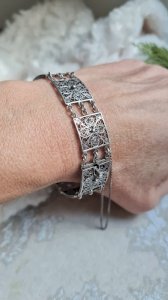 800 silver filigree bracelet antique