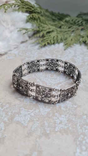 Bracelet en argent 800 filigrane ancien