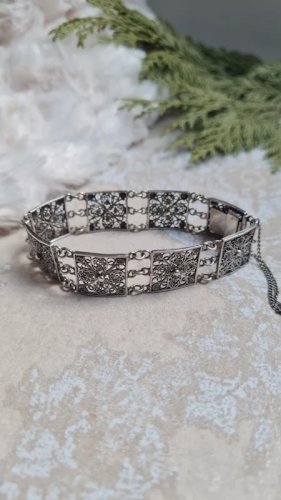 Bracelet en argent 800 filigrane ancien