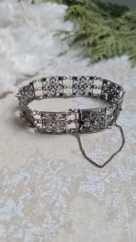 Bracelet en argent 800 filigrane ancien