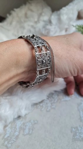 Bracelet en argent 800 filigrane ancien
