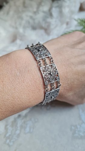 Bracelet en argent 800 filigrane ancien