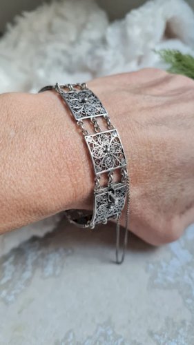Bracelet en argent 800 filigrane ancien