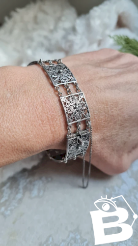 Bracelet en argent 800 filigrane ancien