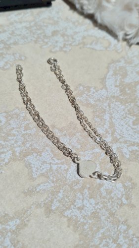 Bracelet en argent 925 cœur avec une double chaine
