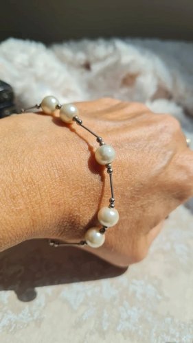 Bracelet en argent 925 et fausses perles