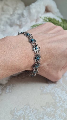 Bracelet en argent 925 filigrane ancien