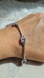 Bracelet en argent avec améthystes