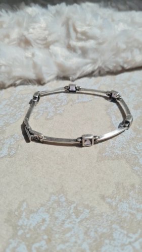 Bracelet en argent avec améthystes