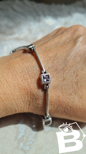 Bracelet en argent avec améthystes