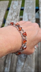 Vintage silver and amber bracelet