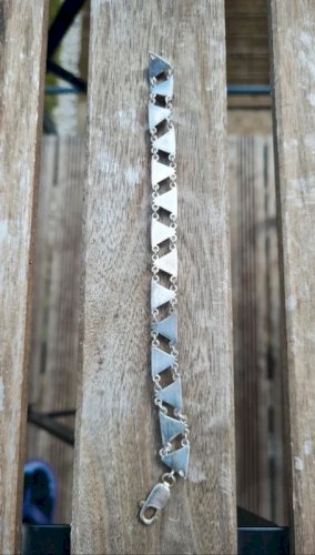 Bracelet en argent et ambre vintage