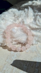 Rose quartz bracelet lithotherapy semi-precious stones