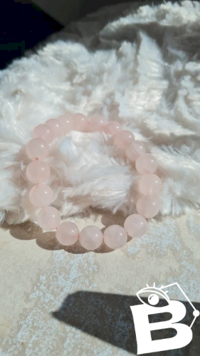 Bracelet en  quartz rose lithothérapie pierres semi-précieuses
