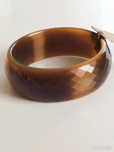 bracelet en verre neuf marron chocolat 