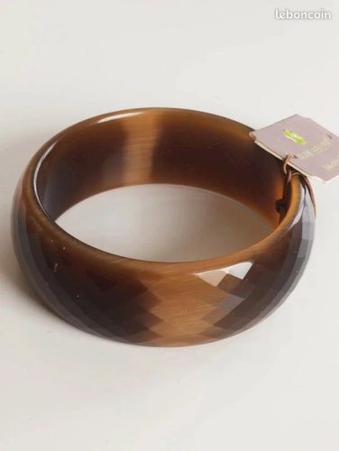 bracelet en verre neuf marron chocolat 