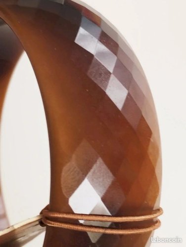 bracelet en verre neuf marron chocolat 