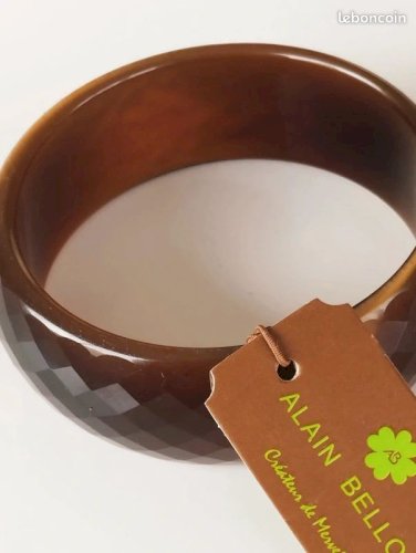 bracelet en verre neuf marron chocolat 