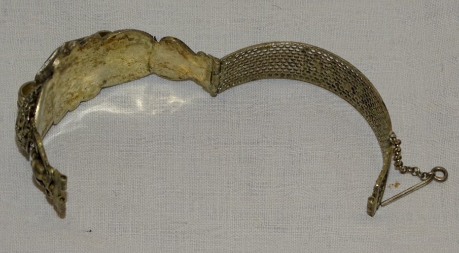 -BRACELET ET BROCHE ARGENT AFRIQUE DU NORD Poinçon CRABE BIJOUX ANCIENS BIJOU  D