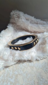 Bracelet ethnique ancien en laiton et corne
