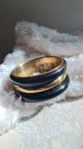 Bracelet ethnique ancien en laiton et corne