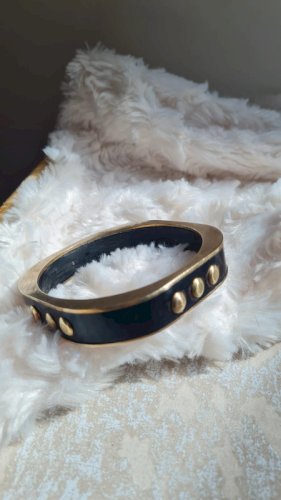 Bracelet ethnique ancien en laiton et corne