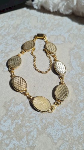 Bracelet fantaisie vintage émaux bleu