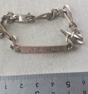 Bracelet / gourmette, Adelaïde, en argent, vintage