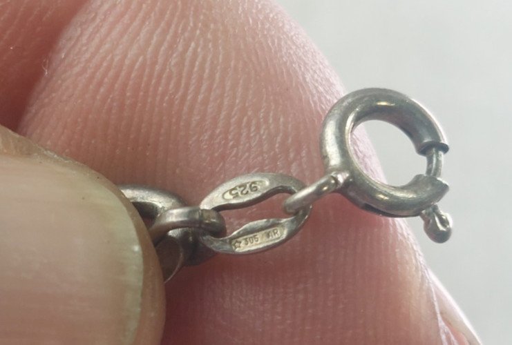 Bracelet / gourmette, Fabienne, en argent massif, vintage