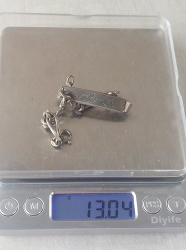 Bracelet / gourmette, Fabienne, en argent massif, vintage