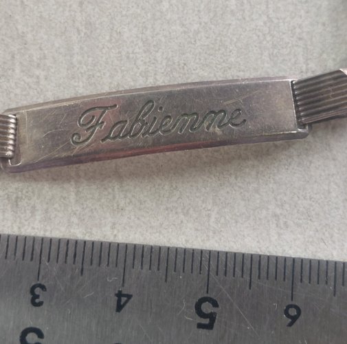 Bracelet / gourmette, Fabienne, en argent massif, vintage