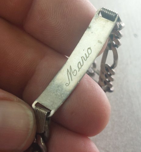 Bracelet / gourmette, Fabienne, en argent massif, vintage
