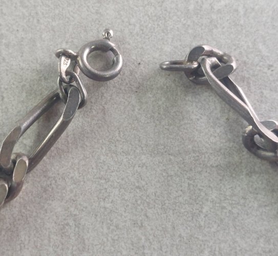 Bracelet / gourmette, Fabienne, en argent massif, vintage
