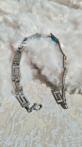 Bracelet Grecque en argent 925 et pierre imitation turquoise