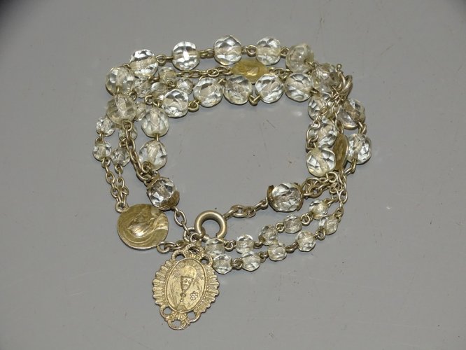 -BRACELET JEUNE FILLE COMMUNION MEDAILLE ARGENT ciboire argent Charançon   D