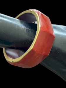 Bracelet Jonc Ancien Art Deco a Pans Bakelite Rouge Cerise Vers 1930 Rare Vintag