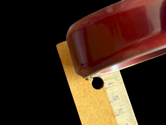 Bracelet Jonc Ancien Art Deco a Pans Bakelite Rouge Cerise Vers 1930 Rare Vintag