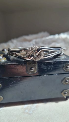 Bracelet jonc en argent 925 et strass