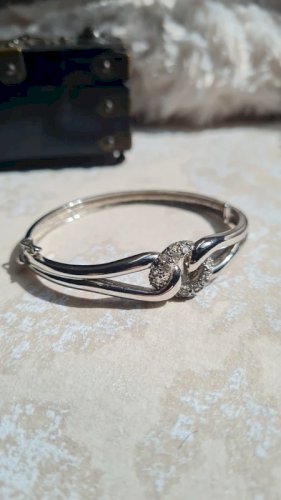 Bracelet jonc en argent 925 et strass