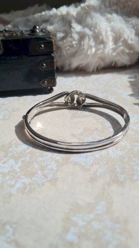 Bracelet jonc en argent 925 et strass