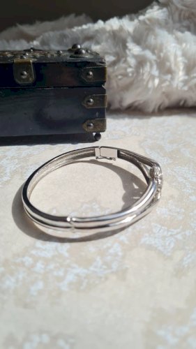 Bracelet jonc en argent 925 et strass