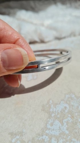 Bracelet - jonc en argent 925  signé FS